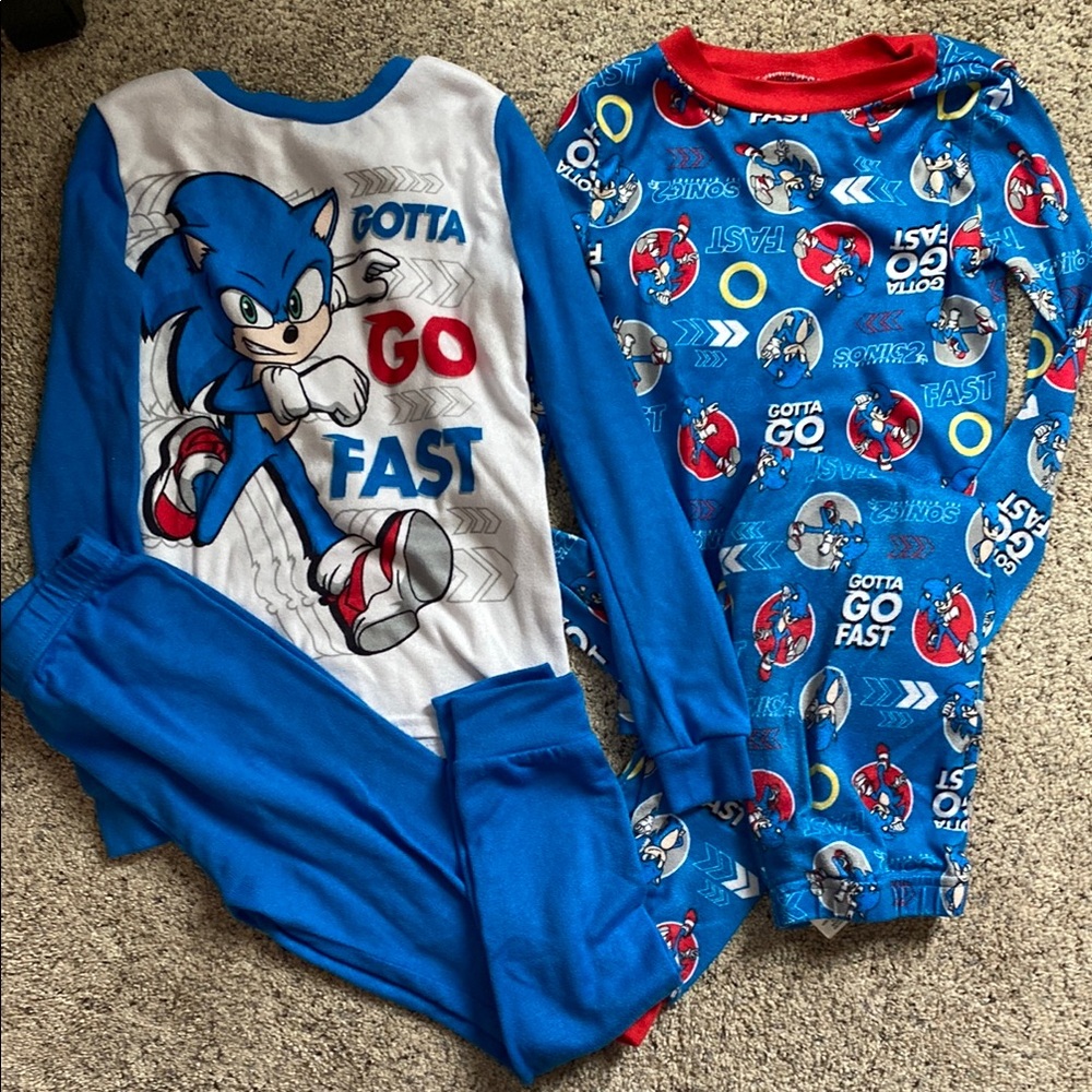 Sonic Editions Blue and Red Kids Pajama Set size 6